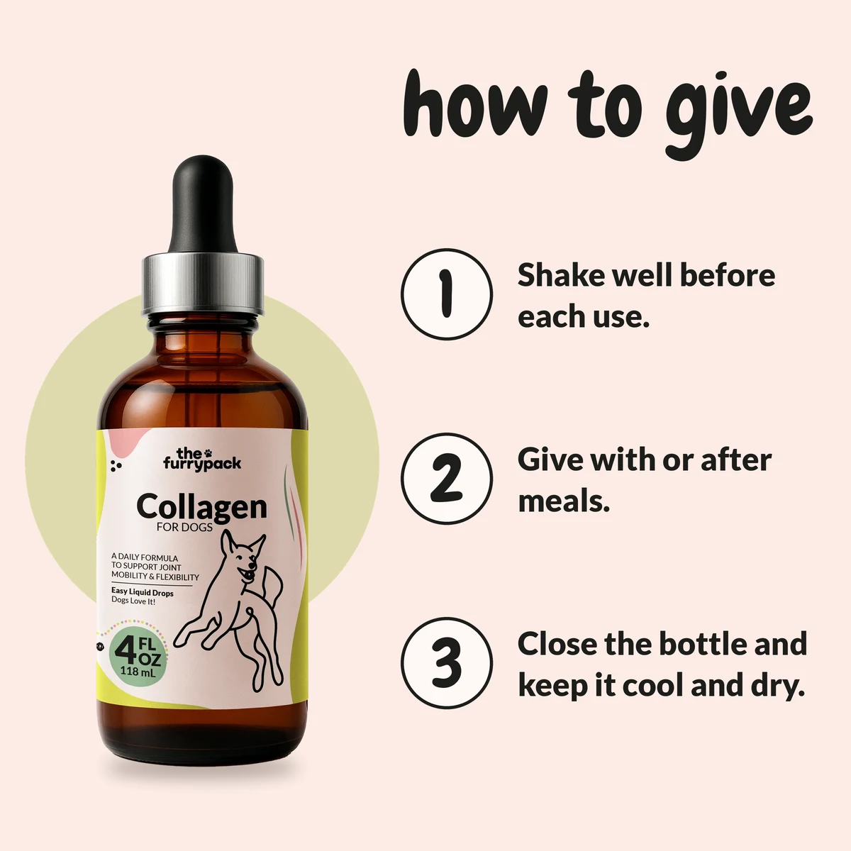 How to give Collagen for Dogs, in three steps from the label directions