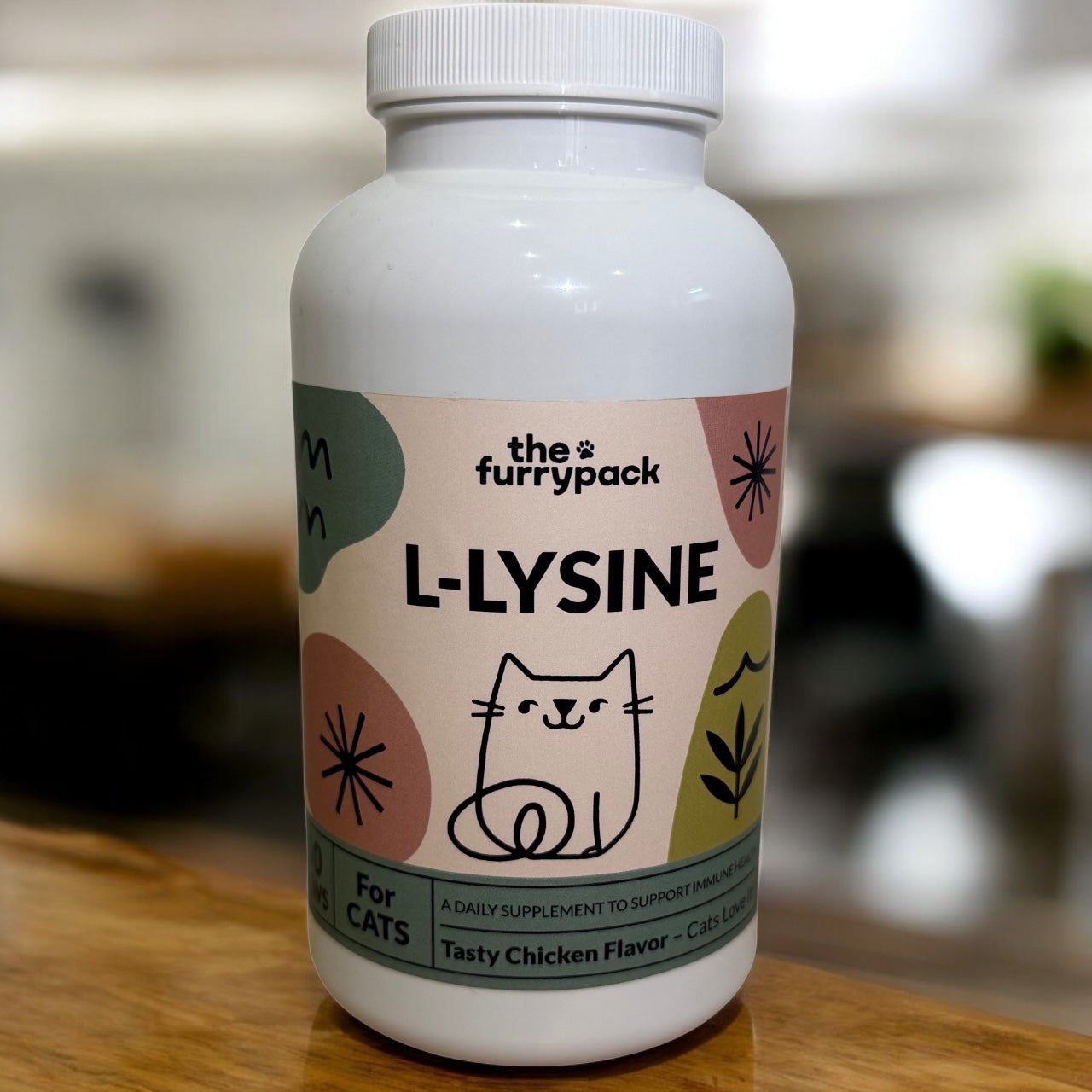 The Furrypack L-Lysine Immune Support Supplement for Cats - Chicken Flavor | 500mg