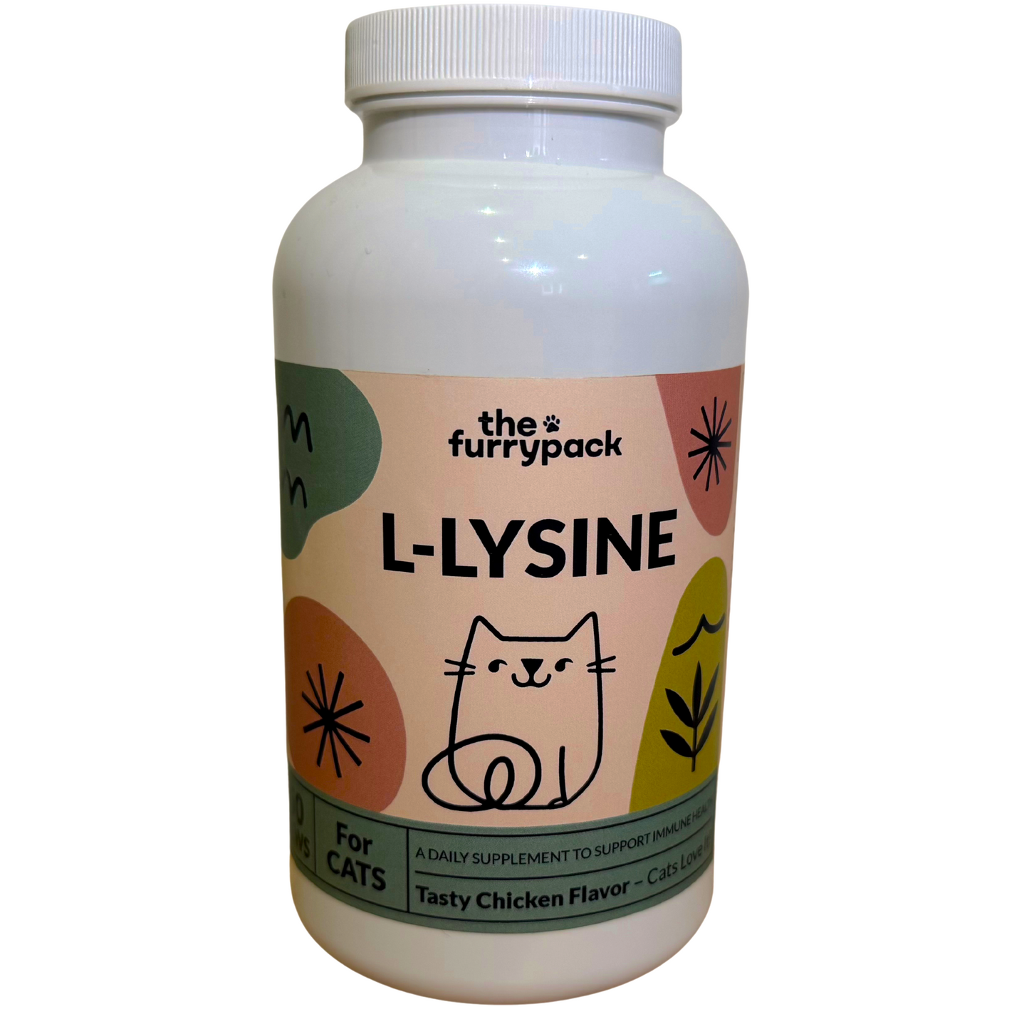 The Furrypack L-Lysine Immune Support Supplement for Cats - Chicken Flavor | 500mg